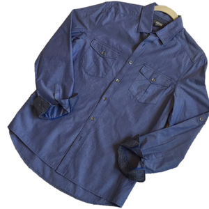 Kenneth Cole Reaction LS Blue Shirt Sz S